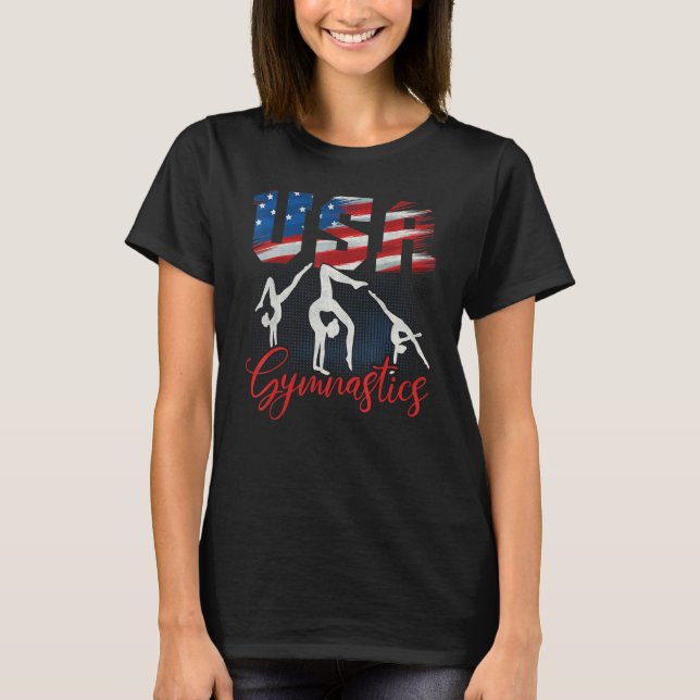 USA American Flag Gymnastics Tee Gymnast 4th of Ju (Vorderseite)