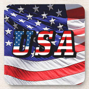 USA - American Flag Hard Plastic Untersetzer
