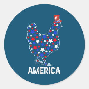 USA American Flag Huhn Lover 4. Juli Runder Aufkleber