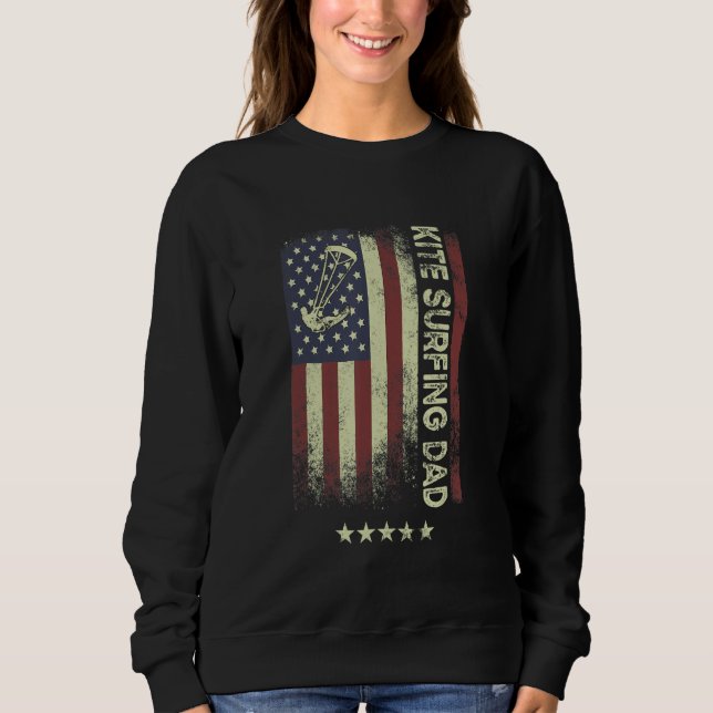 USA American Flag  Kite Surfing Dad 1 Sweatshirt (Vorderseite)