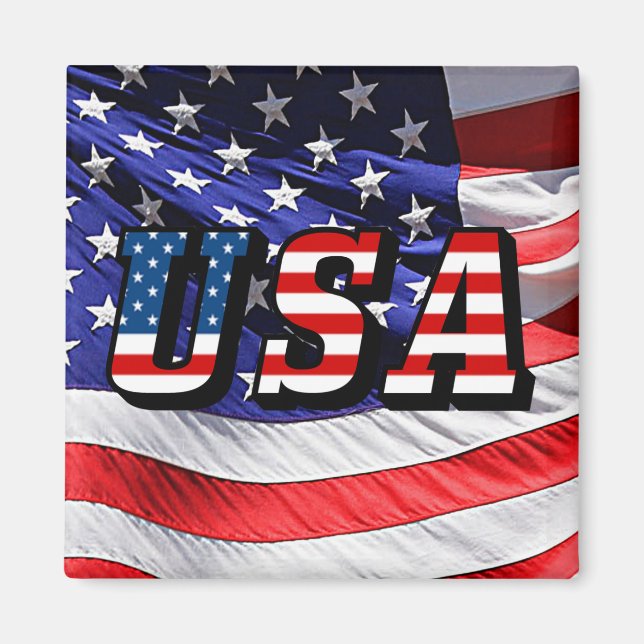 USA - American Flag Kühlschrankmagnet Magnet (Vorne)