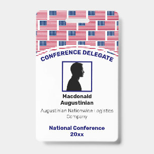 USA AMERICAN FLAG Kundenspezifische Logo-Foto-ID N Ausweis