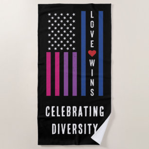 USA American Flag Liebe gewinnt LGBTQ Bisexual Pri Strandtuch