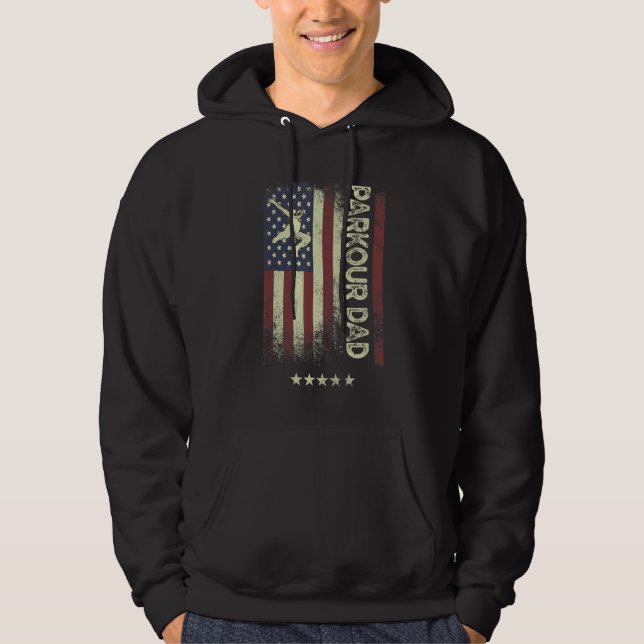 USA American Flag  Parkour Dad 1 Hoodie (Vorderseite)