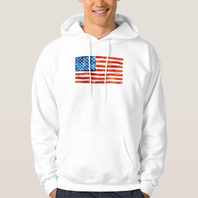 USA American Flag Patriot 4th of July Parade Vet Hoodie (Vorderseite)