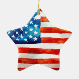 USA American Flag Patriot 4th of July Parade Vet Keramik Ornament