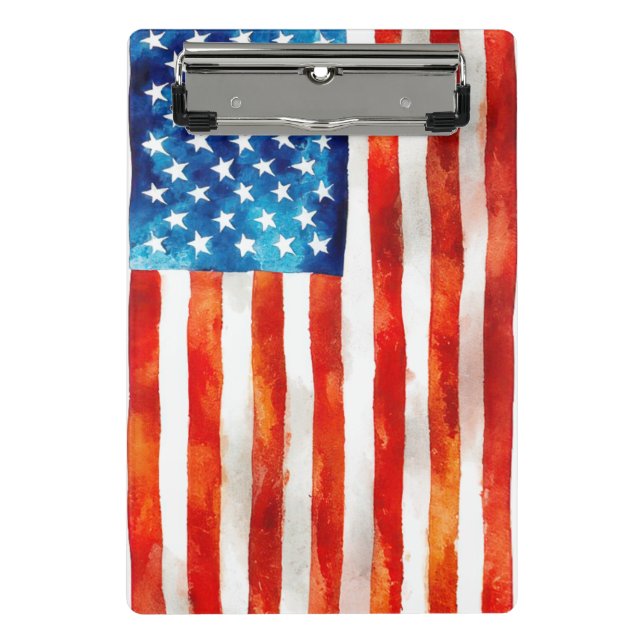 USA American Flag Patriot 4th of July Parade Vet Mini Klemmbrett (Vorderseite)