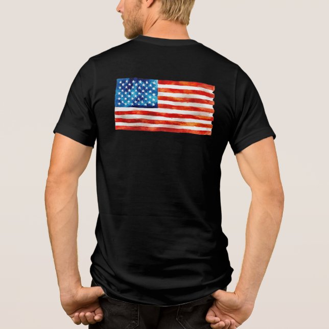 USA American Flag Patriot 4th of July Parade Vet Tri-Blend Shirt (Rückseite)