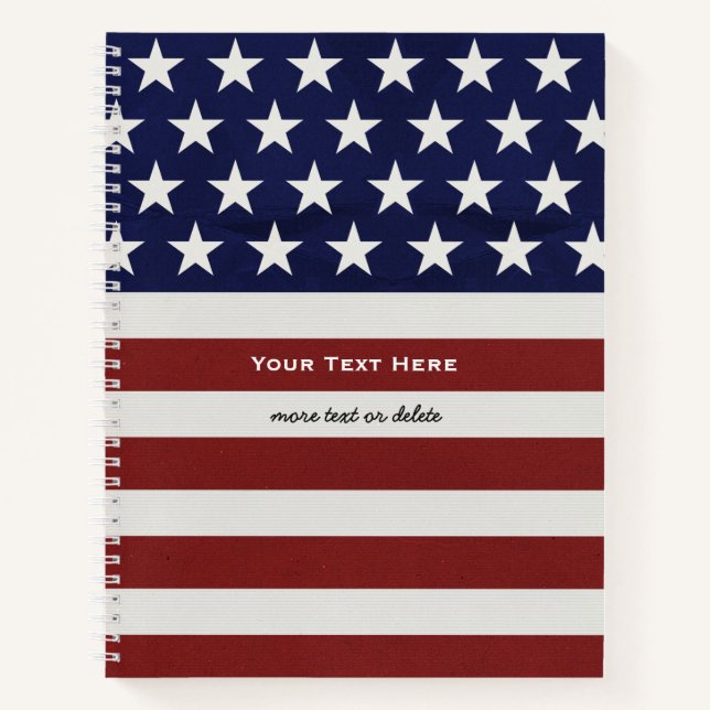USA American Flag Patriotic 4. Juli Custom Notizbuch (Vorderseite)