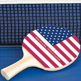 USA American Flag Patriotic Monogram Table Tennis Tischtennis Schläger