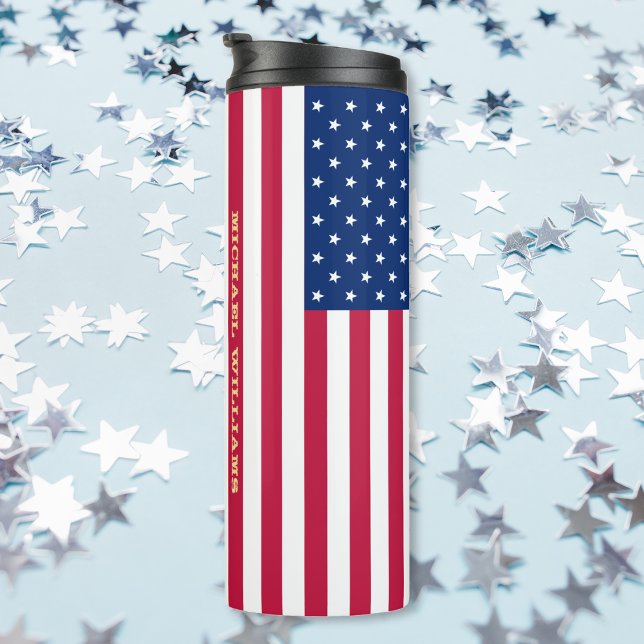 USA American Flag Patriotic Personalisiert Monogra Thermosbecher (USA American Flag Patriotic Personalized Monogram Thermal Tumbler)