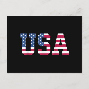 USA American Flag Patriotic Red White Blue Stars & Feiertagspostkarte