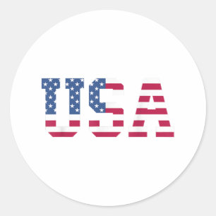 USA American Flag Patriotic Red White Blue Stars & Runder Aufkleber