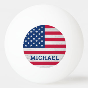 USA American Flag Patriotic Red White Blue Tischtennisball