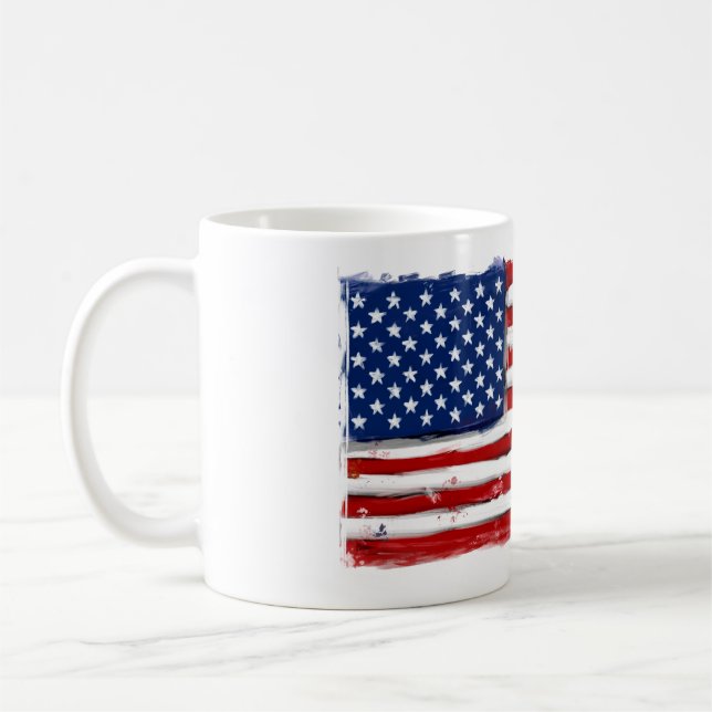 USA American Flag patriotic Tasse art for Militär (Links)