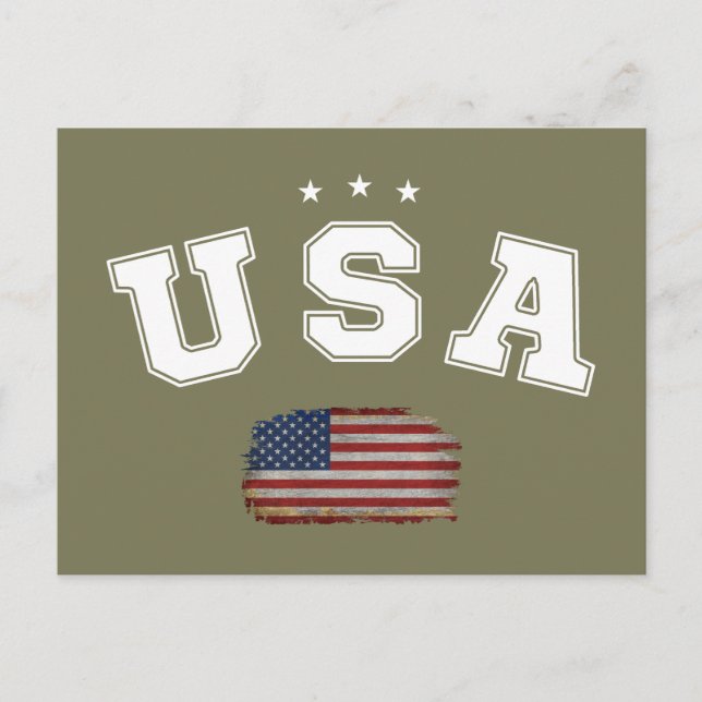 USA American Flag Patriotic Veterans 4. Juli Postkarte (Vorderseite)