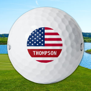 USA American Flag Personalisiert Patriotic Golfball
