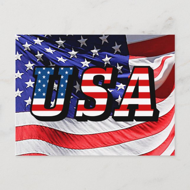 USA - American Flag Postcard Postkarte (Vorderseite)