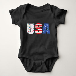 USA American Flag Red White Blue Baby Strampler