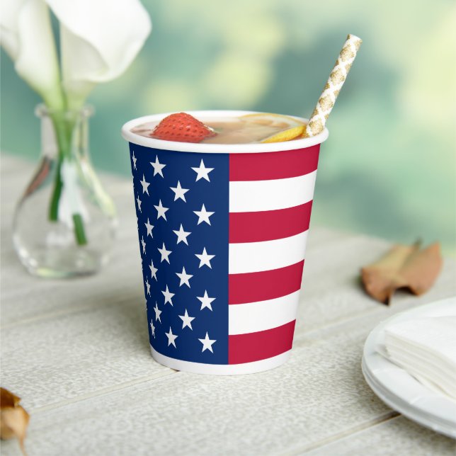 USA American Flag Red White Blue Patriotic Pappbecher (In Situ)