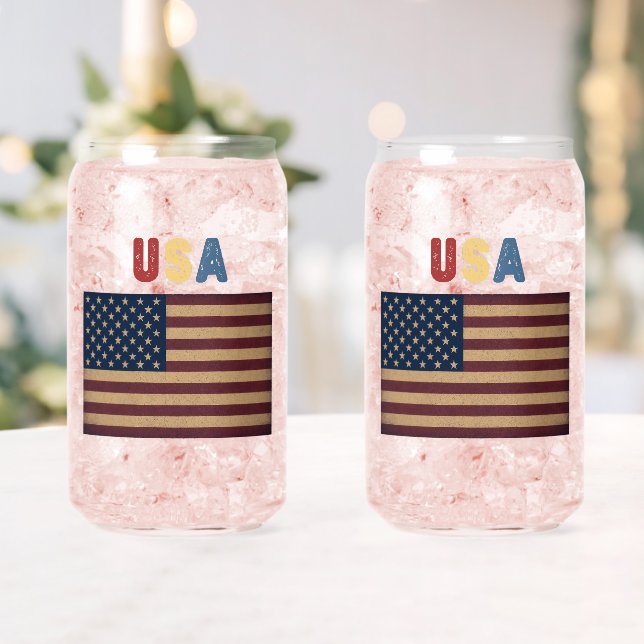  USA American Flag Retro  Dosenglas (Insitu (Hochzeit))