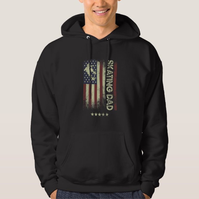 USA American Flag  Skating Dad 1 Hoodie (Vorderseite)