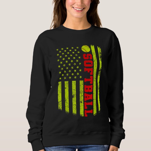USA American Flag Softball Sweatshirt (Vorderseite)