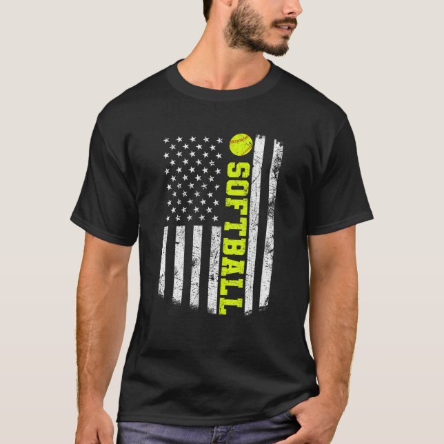 USA American Flag Softball T-Shirt (Vorderseite)
