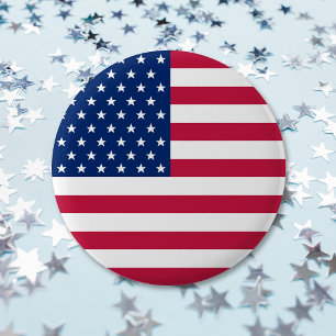 USA American Flag Stars Stripes Patriotic Button