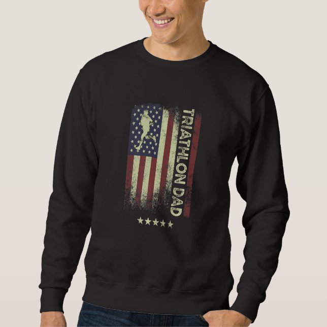 USA American Flag  Triathlon Dad  1 Sweatshirt (Vorderseite)