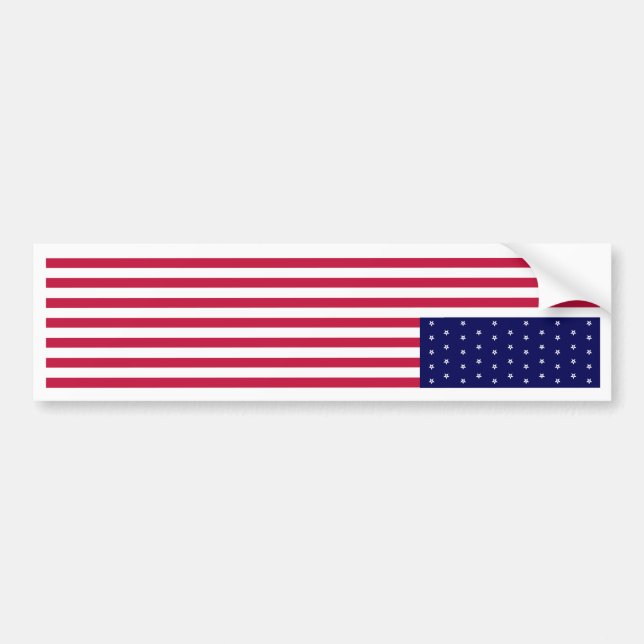 USA American Flag Upside Down SOS White Border Autoaufkleber (Vorne)
