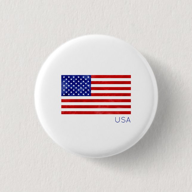 USA American Flag White Patriotic Button (Vorderseite)