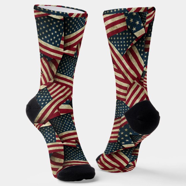 USA American Flags Patriotic Socken (Gewinkelt)