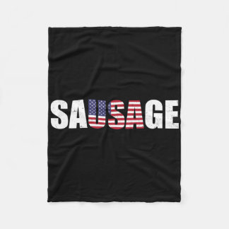 Usa American Sausage Funny  Fleecedecke