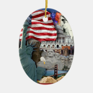 USA American Symbols Keramik Ornament