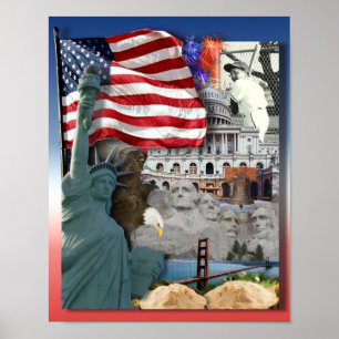 USA American Symbols Poster