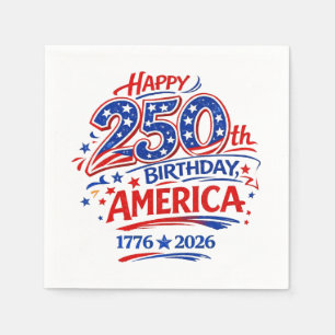 USA Amerika 250. Jahrestag Patriotisch Serviette
