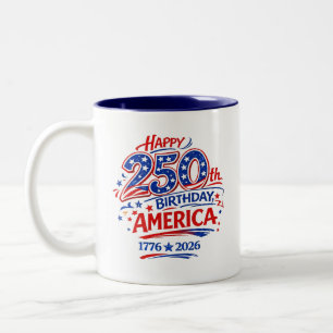USA Amerika 250. Jahrestag Patriotisch Zweifarbige Tasse