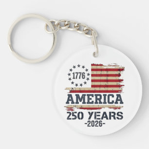 USA Amerika 250 Jahrestag Vintage-Flagge Schlüsselanhänger