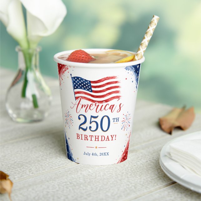 USA Amerika 250. Jubiläum Pappbecher (In Situ)