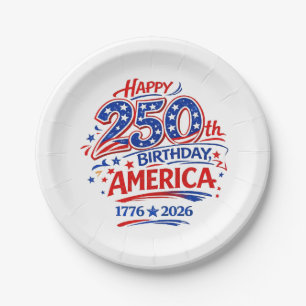 USA Amerika 250. Jubiläum Patriotisch Pappteller