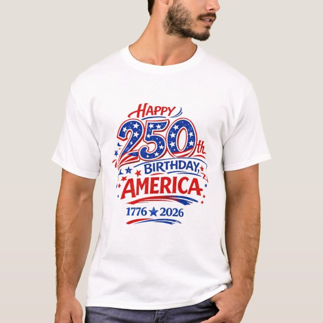 USA Amerika 250. Jubiläum Patriotisch T-Shirt (Vorderseite)