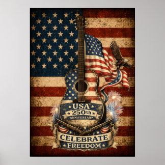 USA Amerika 250. Jubiläum Vintage Patriotisch Poster