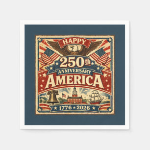 USA Amerika 250. Jubiläum Vintage Patriotisch Serviette