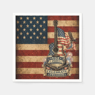USA Amerika 250. Jubiläum Vintage Patriotisch Serviette