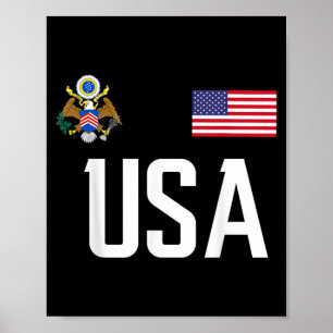 Usa Amerika Flag Football Fußball Fan Männer Fraue Poster
