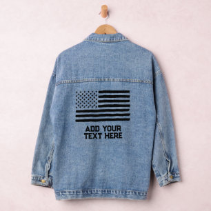 USA Amerika Flagge Editierbar Personalisierter Ben Jeansjacke