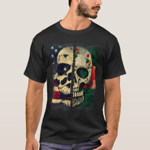 Usa Amerika Flagge Mexikanisch Mexiko Flagge Toten T-Shirt