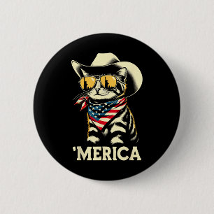 Usa Amerika Katze 4. Juli Männer Frauen Kinder Lus Button