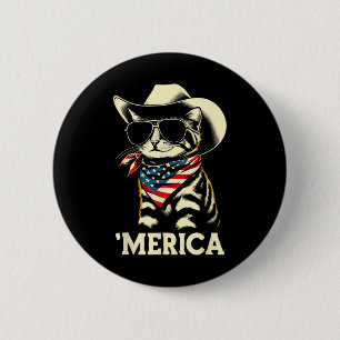 Usa Amerika Katze 4. Juli Männer Frauen Kinder Lus Button